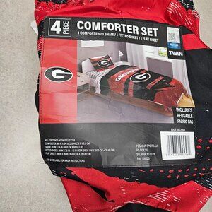 Georgia Bulldogs 3-Piece Twin Comforter Set Sheets Pillowcase MISSING COMFORTER.